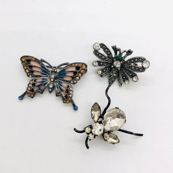 Vintage Antique Deco Insect Butterfly Brooch lot - Picture 1 of 12